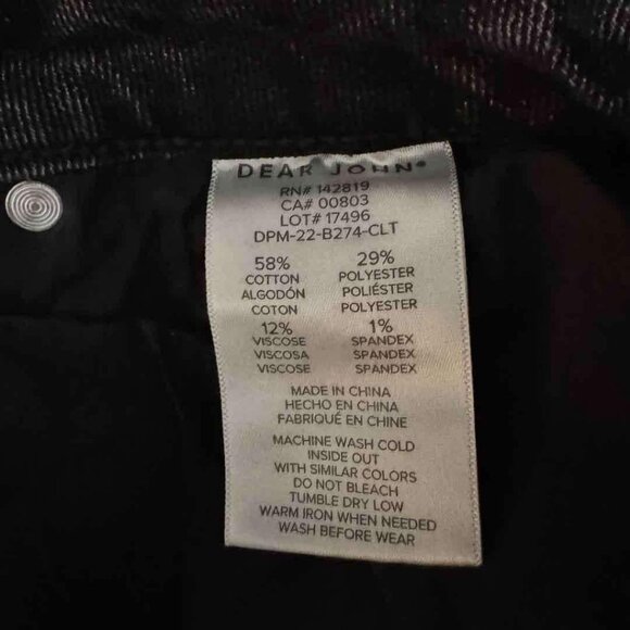 Dear John Black HR Distressed Black Denim, Multiple Sizes - Picture 5 of 5